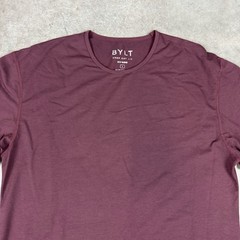 Bylt T Shirt Mens Large Burgandy Drop Cut Long Sleeve Stretch Preowned