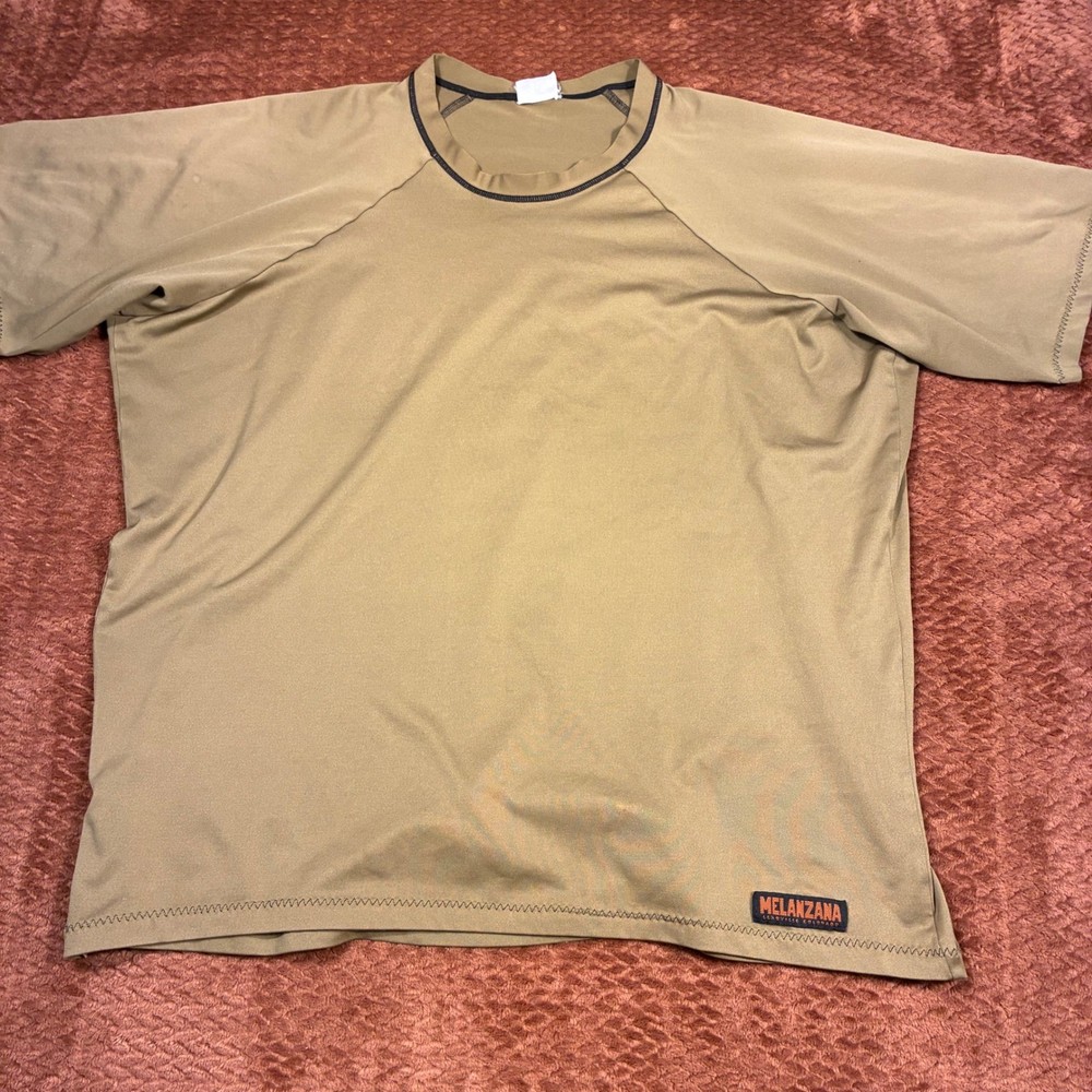 Melanzana Base Layer T-Shirt Mens XL Brown Hiking Gorpcore Made In USA Tee
