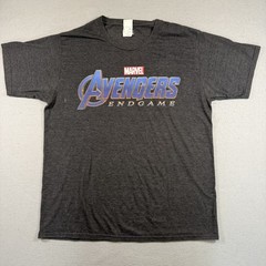 Marvel T-Shirt Men’s L Gray Avergers Endgame Logo Spellout Movie Promo