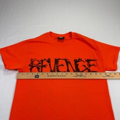 Revenge Shirt Mens Small Orange Lil Durk Graphic Crew Neck Streetwear