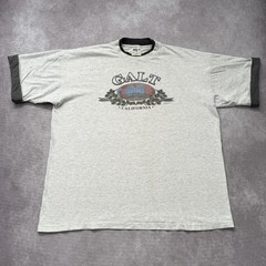 Vintage 80s Galt California Shirt Mens X Ringer Globe Tourist Mountain