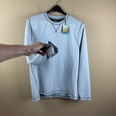 New Ocean Coast men’s XL gray cotton LS Henley pull over shirt