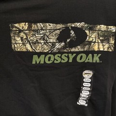 Mossy Oak Men’s 2XL Long Sleeve Black T-Shirt With Camouflage Logo