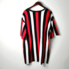 CSG T-Shirt Men 3XL/TG Striped Pullover Short Sleeve Cotton Crew Neck Preppy Y2K