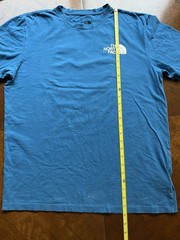 The North Face Box Logo ~ Never Stop Exploring ~ Soft ~ T-shirt Mens L Teal Blue