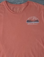 Men’s Eddie Bauer orange short-sleeve cotton graphic T-shirt (XL)