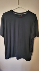 Hanes L T Shirt Black Mens S Sleeve Poly spandex 30 L 26 Across Front Chest pi