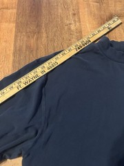 Y2K Nike Mock Neck Long Sleeve T-Shirt Navy Blue Embroidered Swoosh Size Large