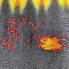 Hand Dyed by Sundog Men’s Graphic T Shirt Size XXL Black Red Yellow Dog Graphic