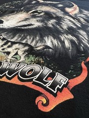 Grey Wolf Black Tee By Keys USA Soft Ring Spun Cotton Black Tee Size XL
