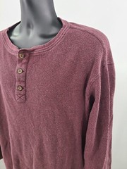 Foundry Supply Co Henley Shirt Adult 2XLT TALL Red Thermal Outdoor Men !