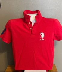 USPA Polo Shirt With Original Logo: Teen-Young adult: Color Red