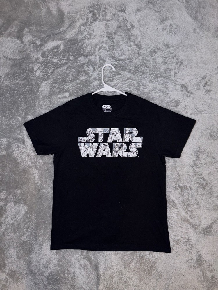 Star Wars T Shirt Mens Medium Black Logo Graphic Disney Lucasfilm Tee