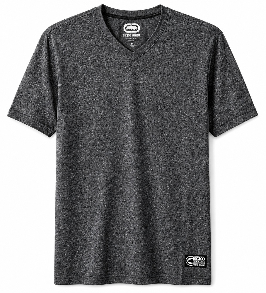 Ecko Unltd. Summer/Spring V-Neck T-Black Marled-New with Tag-Size (S-XL)