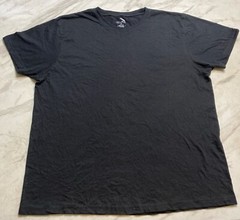 Sada T Shirt Mens XL Black Short Sleeve Cotton Basic Soft Solid Adult Top