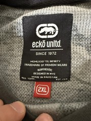 Ecko Untld Shirt Adult XXL Gray Camo Rhino Vinyl Pull Over Long Sleeve Mens