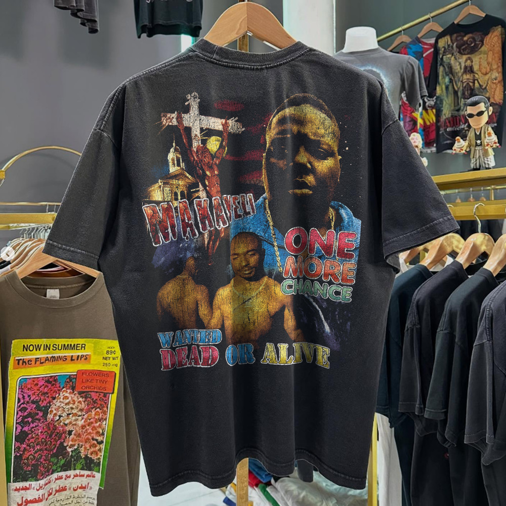 90s Thug Poetry Forever – B.I.G & 2Pac Memorial Rap Faded T-Shirt Black XL