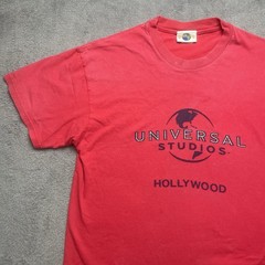 Universal Studios Hollywood T-Shirt Mens Small Vintage 90s Red Logo California