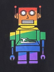 Keen Rainbow Pride Black Shirt M Robot LGBTQ Uneek Sandals