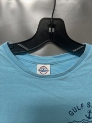 Gulf Shores Alabama “Stay Salty” Light Blue T-shirt Size Medium PREOWNED FLAW