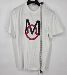 Moncler Men’s Maglia T-Shirt Cotton Size Large White Large Logo Print Authentic