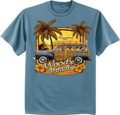 Classic Woody Car T-shirt Mens Graphic Tee Grandpa Dad Gifts