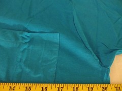 Vintage Fruit of the Loom Pocket T Shirt Large Teal Blue Single Stitch Blank