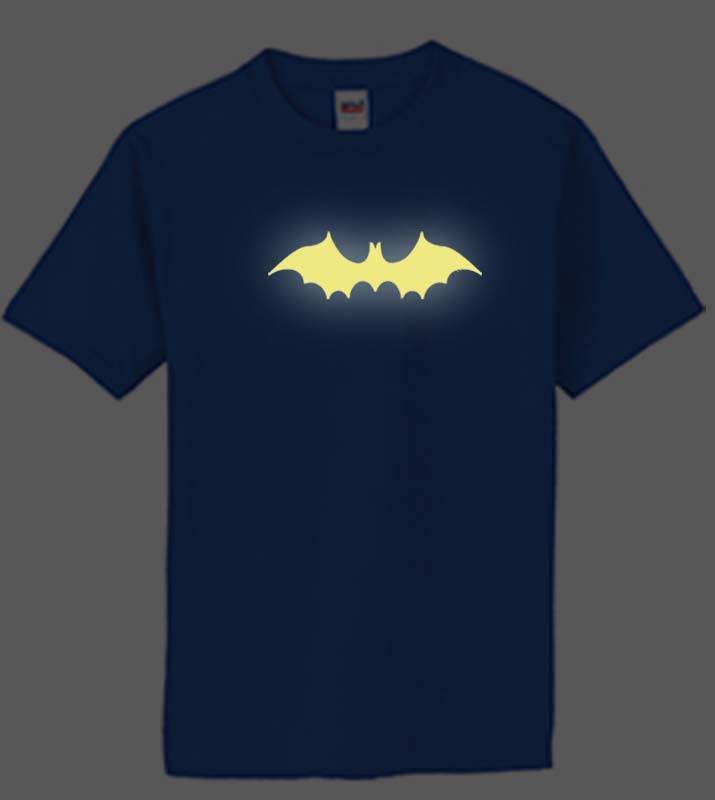 NW MEN’S PRINTED BAT GLOW IN THE DARK FUNNY HIPSTER GRAPHIC COTTON T-SHIRT
