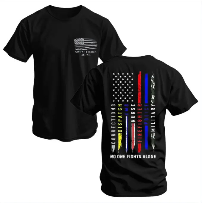 No One Fights Alone Graphic T-Shirt Trending Summer T-Shirt,Casual Summer Outfit