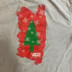 VANS Christmas Tree Medium Gray Short Sleeve T-Shirt