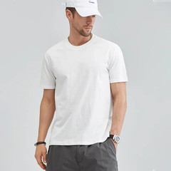 Oversize Cotton T-Shirt Men’s Short Sleeve Crew Neck Basic Casual Sportswear Tee