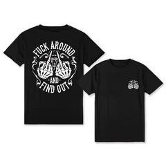 Skeleton-Hand Graphic Tshirt 2Sides, Funny Fck Around n Find Out Tshirt