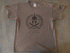 American Spartan Warrior Shirt Men’s Large Brown Victory or Death Molon Label