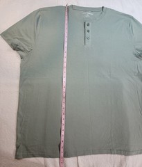 Lucky Brand Henley Sage Green Short Sleeve Cotton 3 Button Ribbed Collar 2XL