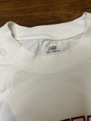 New Balance Athletics Collegiate T-Shirt White Red Logo Retro Varsity Tee M