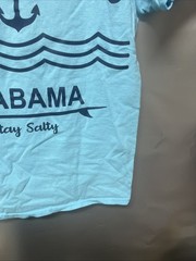 Gulf Shores Alabama “Stay Salty” Light Blue T-shirt Size Medium PREOWNED FLAW