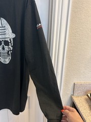 Ariat FR Men’s XL Black Crewneck Long Sleeve Skull Graphic Logo T-Shirt