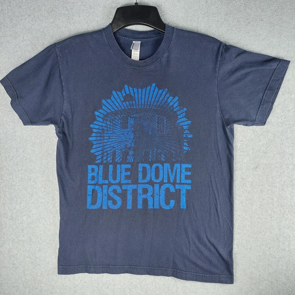 Blue Dome District Men’s M Navy T-Shirt Tulsa OK Boomtown Nightlife Party Shirt