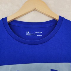 Under Armour Heatgear Loose Fit Men’s Size XL Solid Blue Logo Crew-Neck T-Shirt