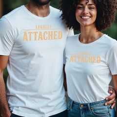 Legally Attached Tshirt Modern Wedding & Engagement Tshirt Minimalist Couple