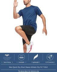 5 Pack Men Mesh Workout Shirts Dry Fit Quick Dry Athletic Tee