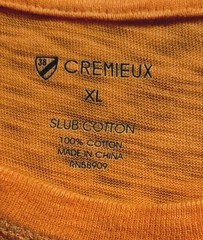 Cremieux Men’s Orange Slub Cotton Short-Sleeve Crew Neck T-Shirt Size XL RN58909