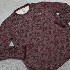 Reel Legends Shirt Mens Medium Red Camo Freeline Performance Fishing Long Sleeve