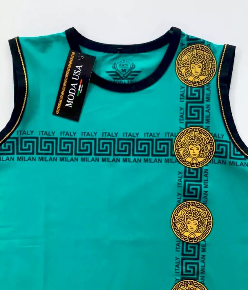 Men’s cotton sleeveless t shirt,Italian style,modern,slim fit,stretch M…..A6.