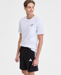 adidas Men’s Slide Regular-Fit Embroidered Graphic Pocket T-Shirt – White-Large