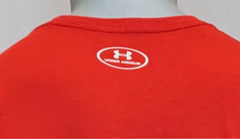 Under Armour Shirt Mens Medium Large Gray Red Short Sleeve Athletic Fit Soft