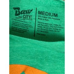 Brew City Men Medium T-Shirt Bush Light Beer Graphic Heather Green Cotton Blend
