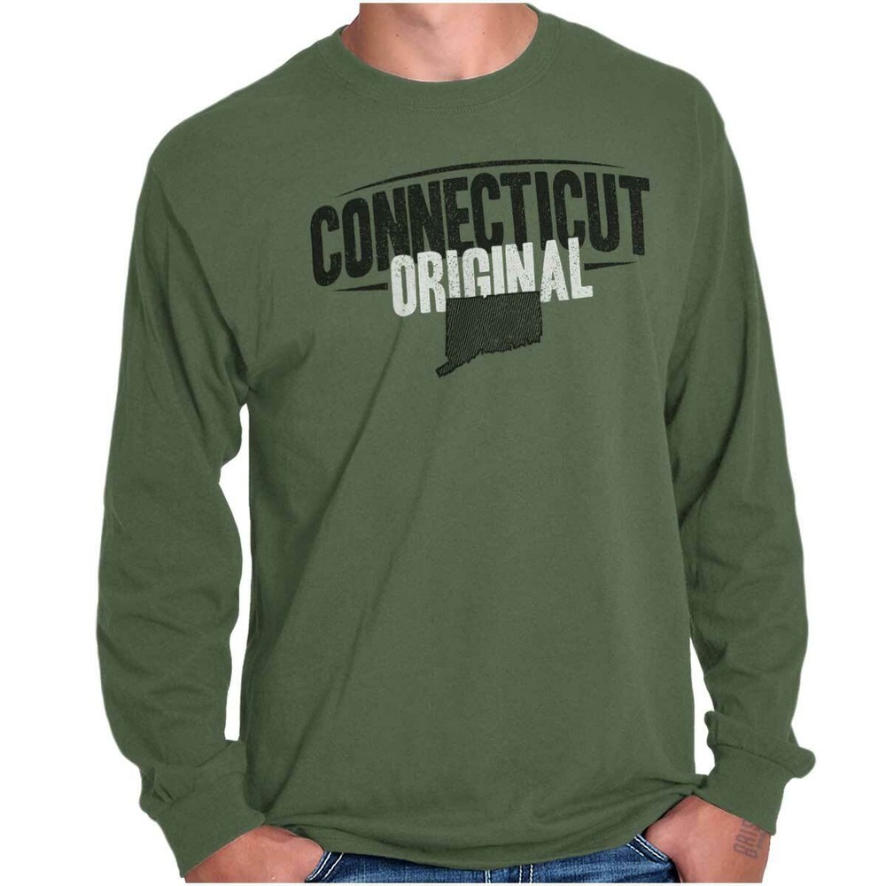 Connecticut Original Souvenir Tourist State Long Sleeve Tshirt Tee for Adults