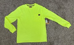 New Wrangler Workwear Men’s Hi-Vis Yellow Heavyweight T-Shirt Tee Pocket MEDIUM
