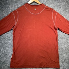 KUHL Wildfibre Shirt Mens Large Red Organic Cotton Zipper Pocket Outdoor Hiking